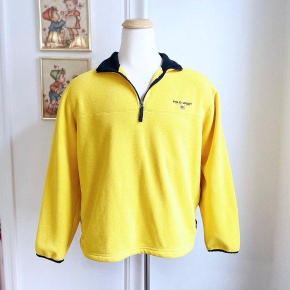 Polo Ralph Lauren Other - SOLD Polo Sport Ralph Lauren 1/4 zip Fleece Men Pullover Shirt Yellow XL EUC